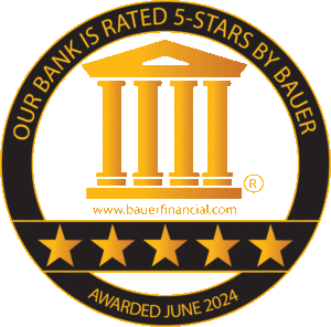 Our bank is rated 5-stars by Bauer - Awarded June 2024