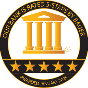 Our bank is rated 5-stars by Bauer - Awarded January 2025